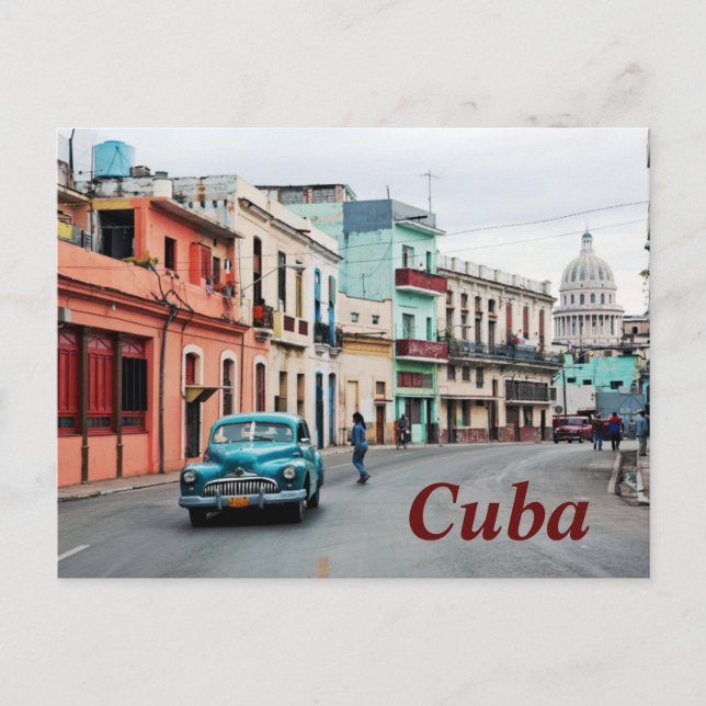Zapata Street Cuba Postcard (Front)