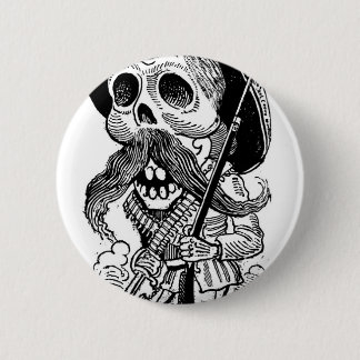 Zapatista  Calavera. c. early 1900's. Mexico. 6 Cm Round Badge