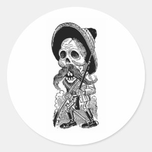 Zapatista  Calavera. c. early 1900's. Mexico. Classic Round Sticker