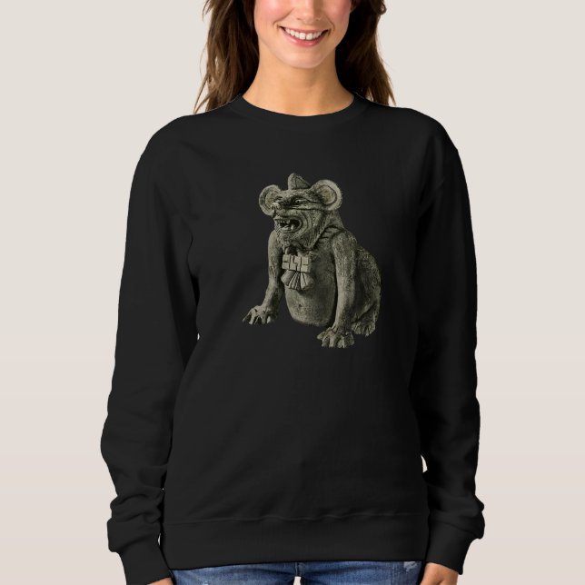Zapotec Bat Dog Pottery Urn   Sweatshirt (Front)