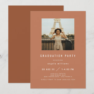ZARA Modern Graduation Invitation Burnt Orange