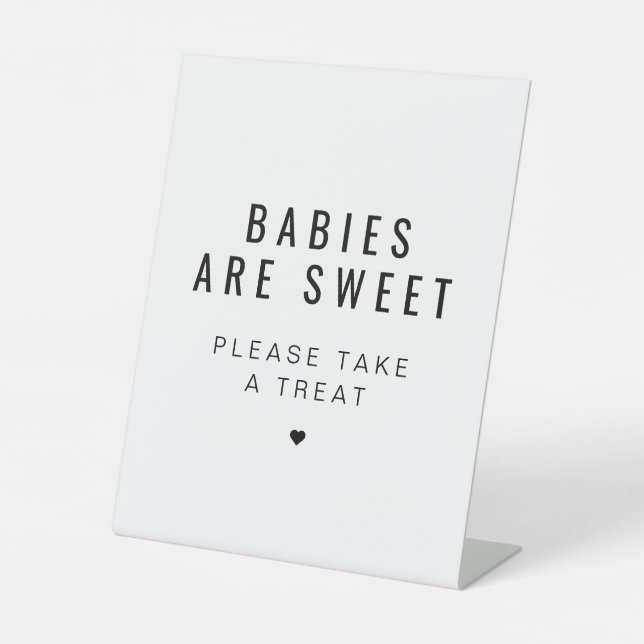 ZARA Modern Minimalist Baby Shower Favour Sign (Front)