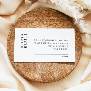 ZARA Modern Minimalist Diaper Raffle Game Card