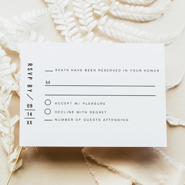 Zara - Modern Minimalist San Serif RSVP Card (Creator Uploaded)