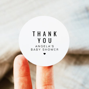 ZARA Simple Modern Minimalist Baby Shower Favour Classic Round Sticker