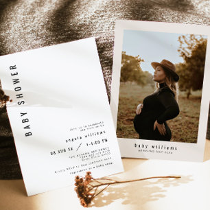 ZARA Simple Modern Minimalist Baby Shower Invitation