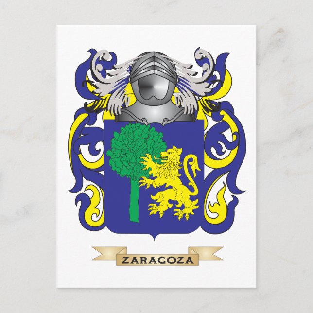 Zaragoza Family Crest (Coat of Arms) Postcard (Front)