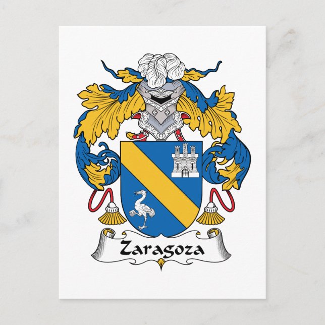 Zaragoza Family Crest Postcard (Front)