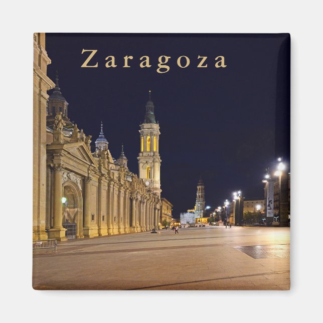 Zaragoza. Night. Plaza del Pilar. Magnet (Front)