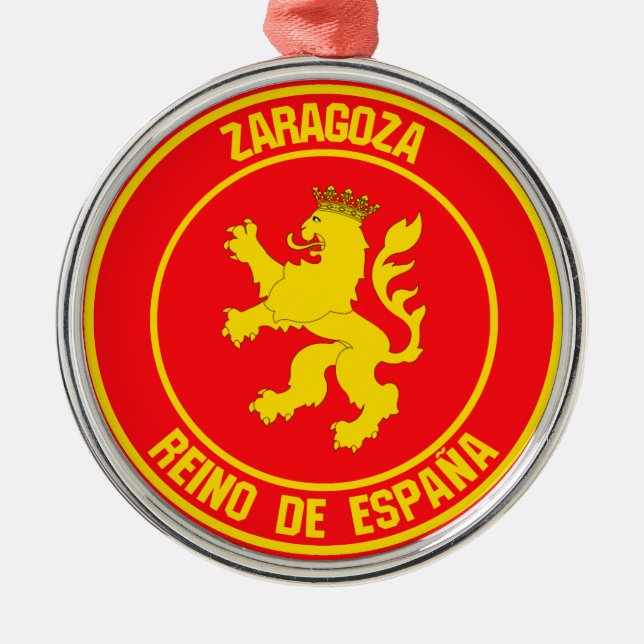 Zaragoza Round Emblem Metal Tree Decoration (Front)