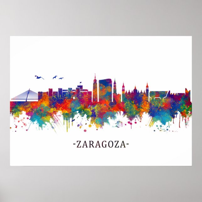 Zaragoza Spain Skyline Poster (Front)