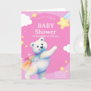 Zarah the Dancing Polar Bear Baby Shower Invitation
