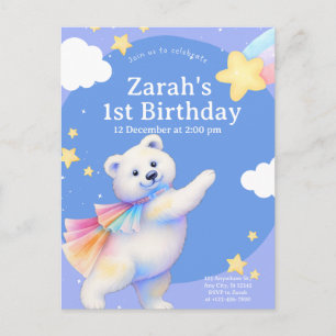 Zarah the Dancing Polar Bear Invitation