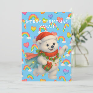 Zarah the Dancing Polar Bear — Kids’ Christmas  Invitation