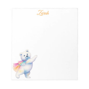 Zarah the Dancing Polar Bear   Personalised Notepad