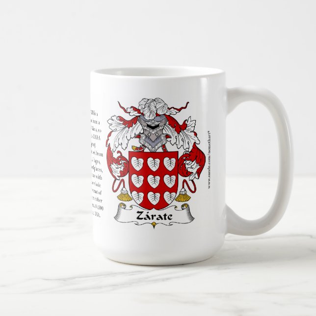 Zarate, the Origin, the Meaning and the Crest Coffee Mug (Right)