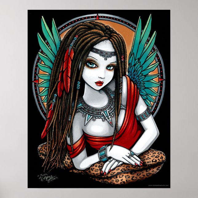 Zaria Tribal Aztec Mesoamerica Angel Poster (Front)