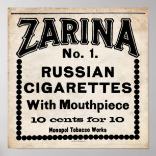 Zarina Russian Cigarette Sign