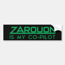 "ZARQUON IS MY CO-PILOT" Funny H2G2
