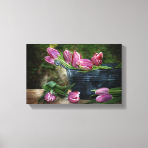 Zarte pink tulips canvas print