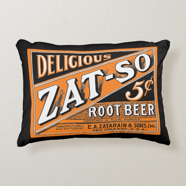 Zat-So 5¢ Root Beer Decorative Cushion (Front)
