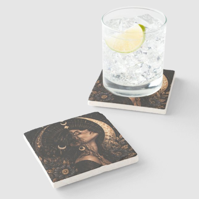 Zatarah's Moon A Stone Coaster (Side)