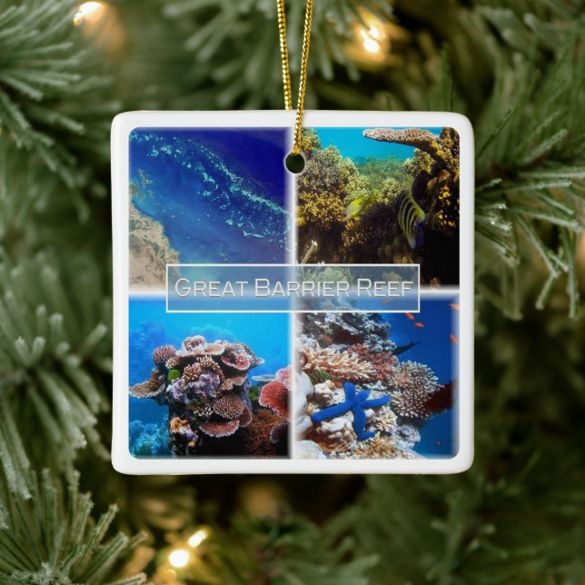 zAU011 THE GREAT BARRIER REEF, Australia, Ceramic Ornament (Tree)