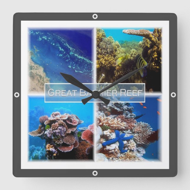 zAU011 THE GREAT BARRIER REEF, Australia, Square Wall Clock (Front)