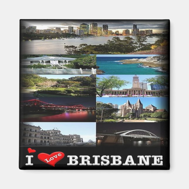 zAU012 BRISBANE, Mosaic, Australia, Fridge Magnet (Front)