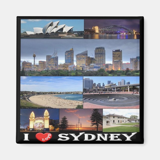 zAU025 SYDNEY I Love, Australia, Oceania, Fridge Magnet (Front)