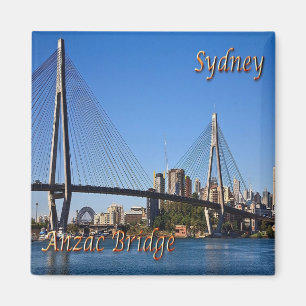 zAU027 SYDNEY, Australia, ANZAC Bridge, Fridge Magnet