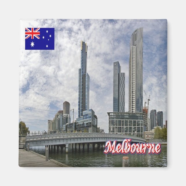 zAU042 MELBOURNE, Queens Bridge, Australia, Fridge Magnet (Front)