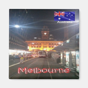 zAU063 MELBOURNE By Night, Australia, Fridge Magnet