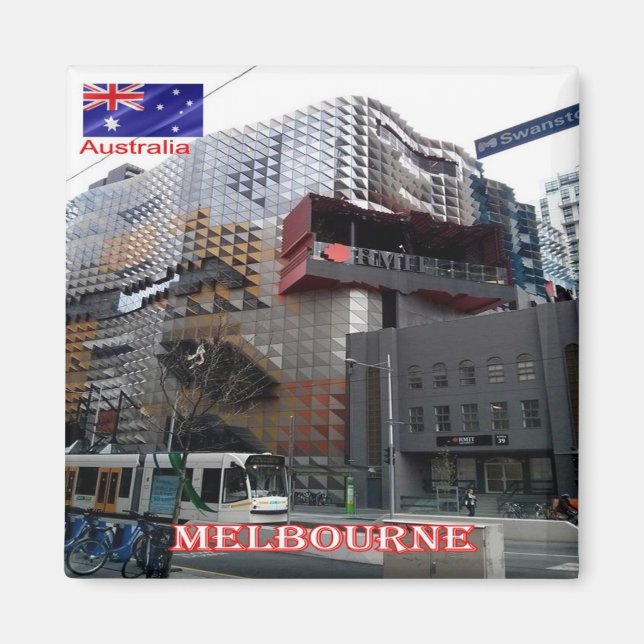 zAU076 MELOURNE City, Australia, Oceania, Fridge Magnet (Front)