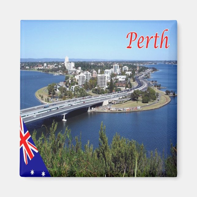 zAU090 PERTH, Australia, Oceania, Fridge Magnet (Front)