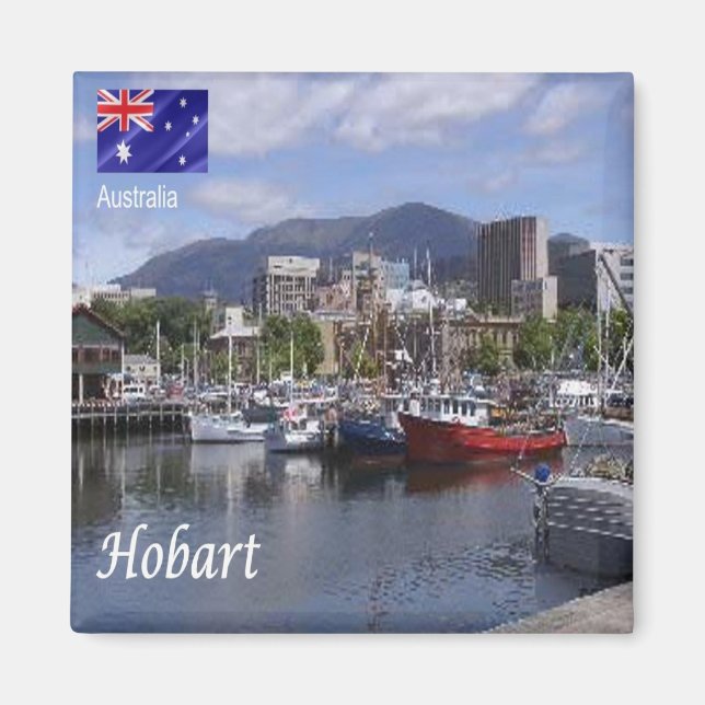 zAU096 HOBART, Harbour, Australia, Oceania, Fridge Magnet (Front)