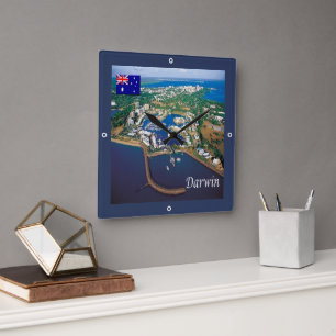 zAU098 DARWIN, Australia, Oceania, Square Wall Clock