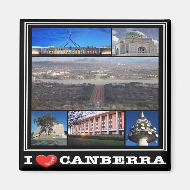 zAU102 CANBERRA I Love Mosaic, Australia, Fridge Magnet (Front)
