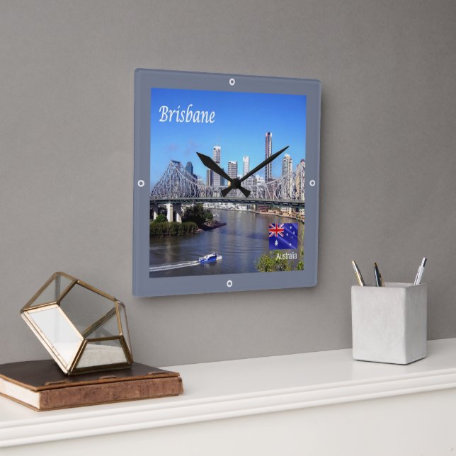 zAU103 BRISBANE, Australia, Oceania, Square Wall Clock (Office)