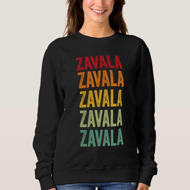Zavala County Texas Rainbow Text Design Sweatshirt (Front)