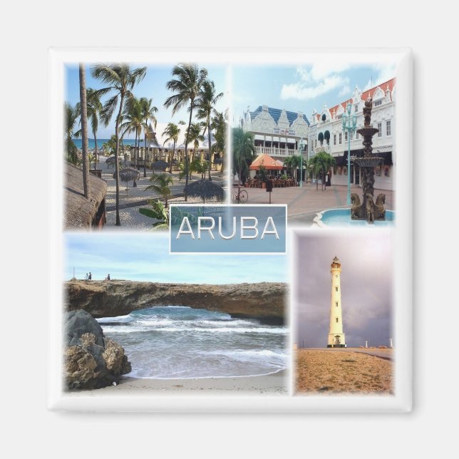 zAW003  ARUBA, Mosaic, America, Fridge Magnet (Front)