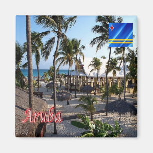 zAW007 ARUBA, Manchebo Beach, Fridge Magnet