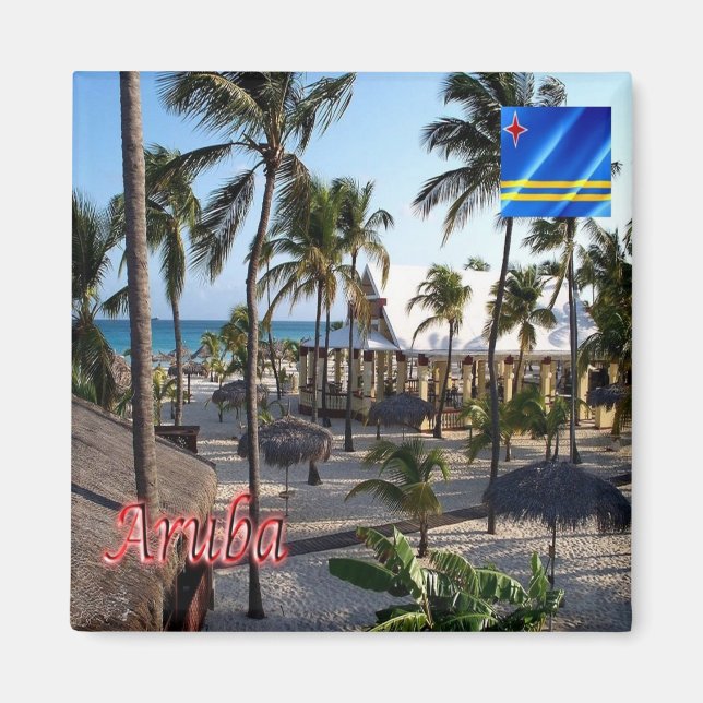 zAW007 ARUBA, Manchebo Beach, Fridge Magnet (Front)