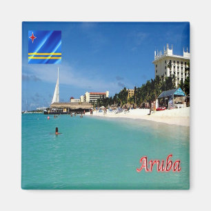 zAW008 ARUBA, Palm Beach, Panorama, Fridge Magnet
