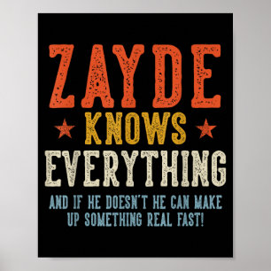 Zayde knows everything father's day retro vintage poster
