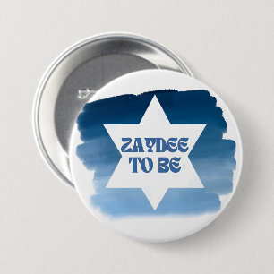 "Zaydee to Be" Funny New Jewish Grandpa Watercolor 7.5 Cm Round Badge