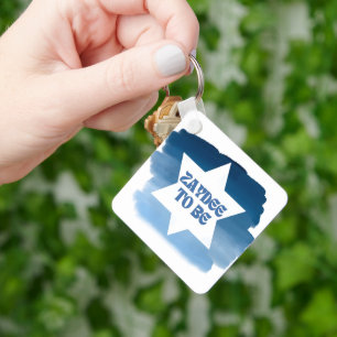 "Zaydee to Be" Funny New Jewish Grandpa Watercolor Key Ring
