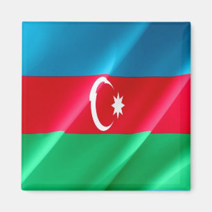zAZ002 Azerbaijani waving FLAG Azerbaijan, Fridge Magnet