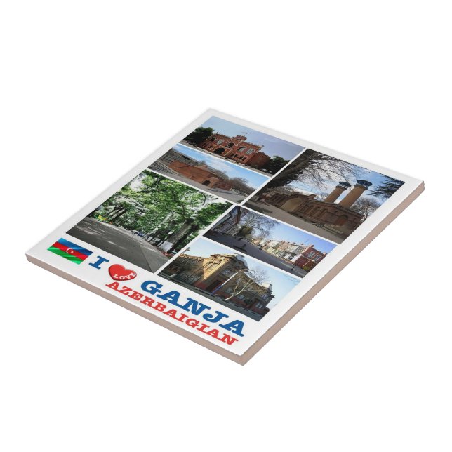 zAZ008 I Love AZERBAIJAN, Asia, Tile (Side)