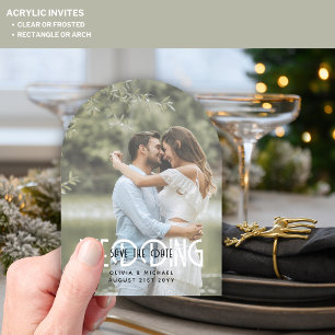 Zazzle Acrylic Wedding Save the Date Opaque Photo Acrylic Invitations